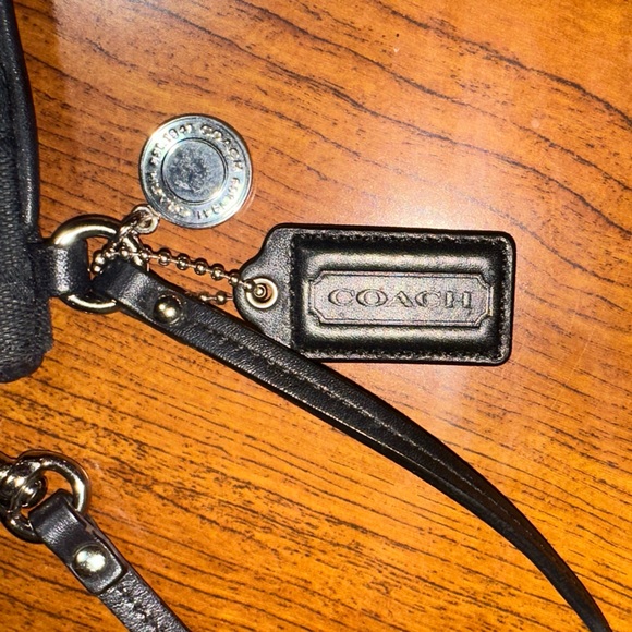 Coach Signature Legacy Black and Silver Wristlet G0949-F41637 - Picture 4 of 5